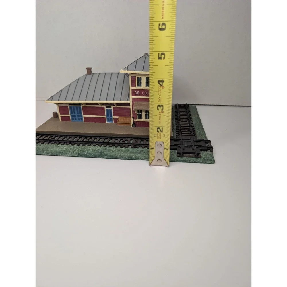 Vintage Lefton De Long Train Station Depot Railroad Building Diorama Display